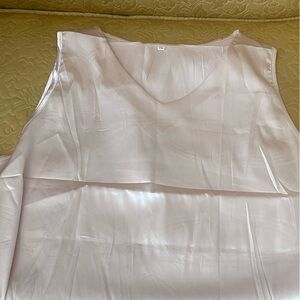 Sleeveless Satiny Blouse in Light Pink